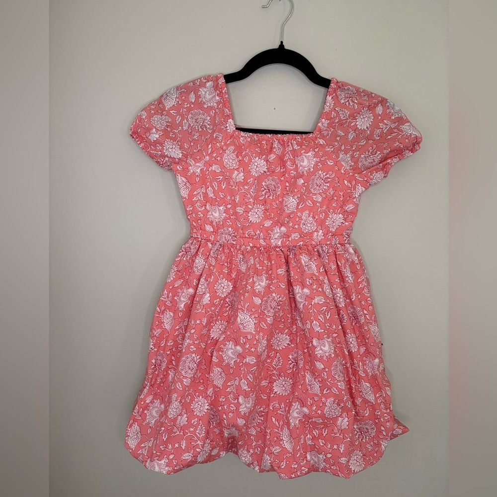 Crewcuts Coral Pink Floral Cotton Dress